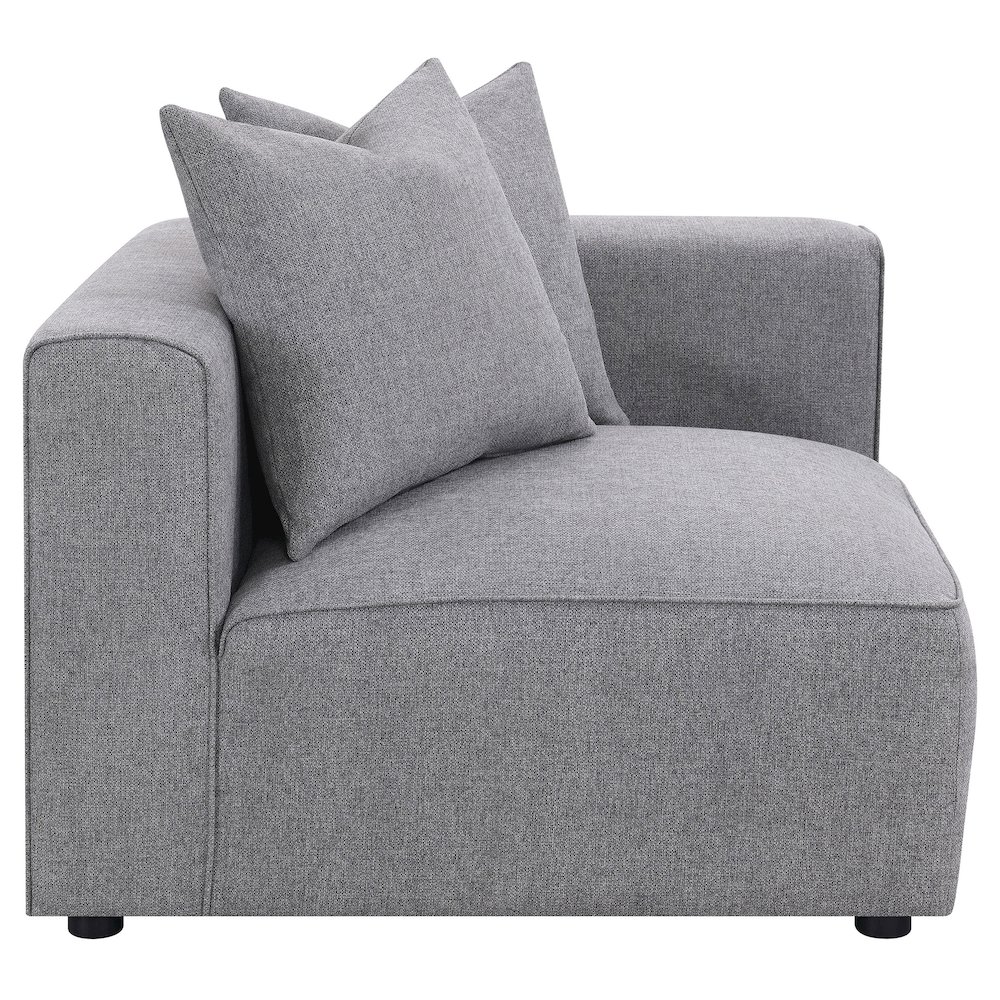 Jennifer Upholstered Corner Chair Grey. Picture 2
