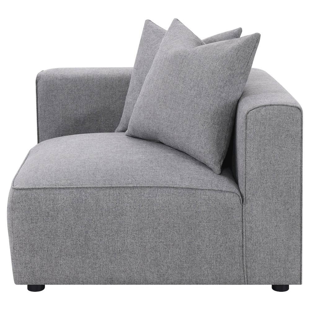 Jennifer Upholstered Corner Chair Grey. Picture 4