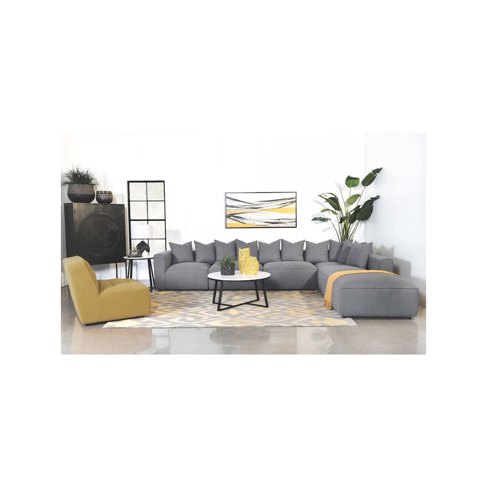 Jennifer Upholstered Corner Chair Grey. Picture 12