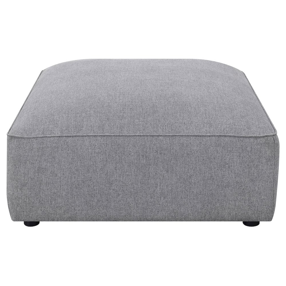 Jennifer Square Upholstered Ottoman Grey. Picture 3