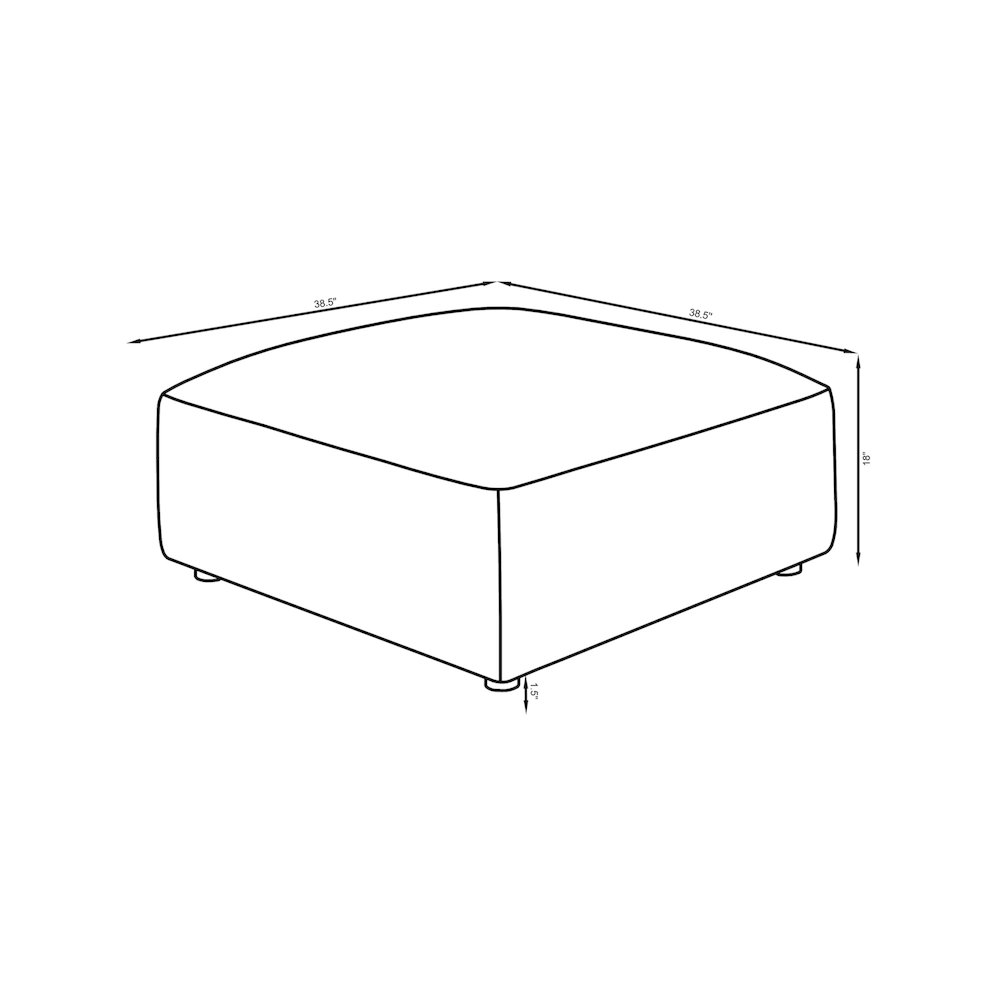 Jennifer Square Upholstered Ottoman Grey. Picture 10