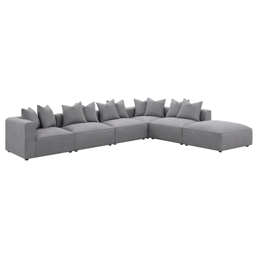 Jennifer Square Upholstered Ottoman Grey. Picture 7