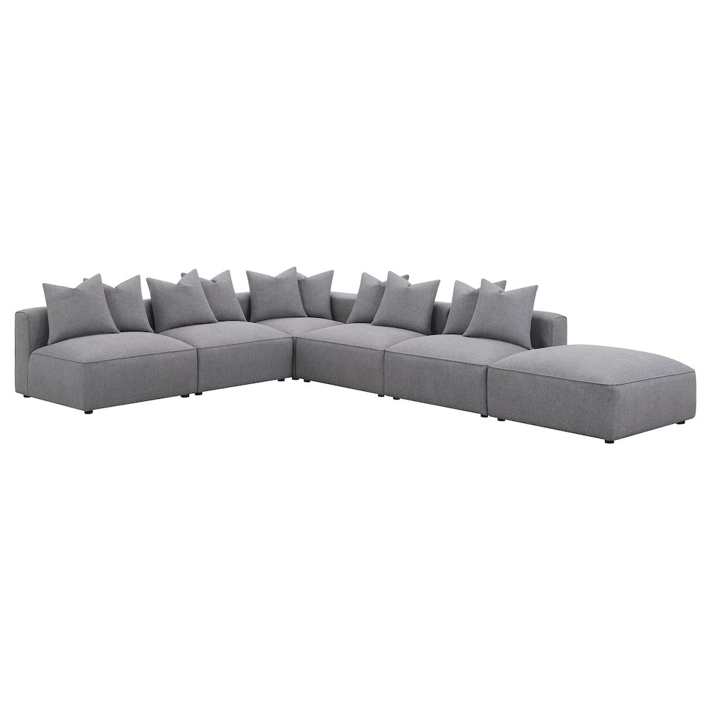 Jennifer Square Upholstered Ottoman Grey. Picture 8