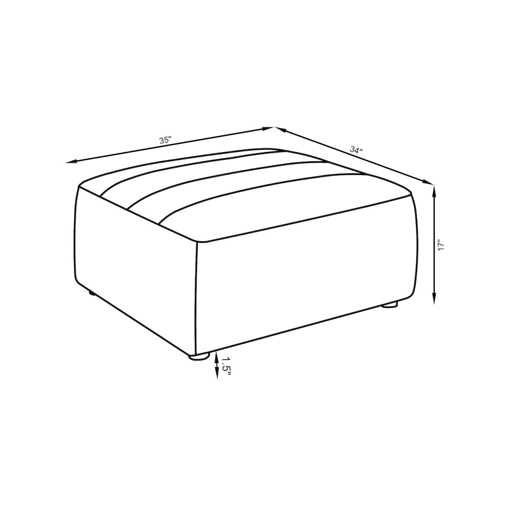 Sunny Square Upholstered Ottoman Natural. Picture 7