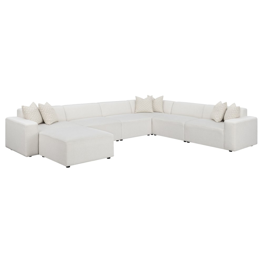 Freddie Square Upholstered Ottoman Pearl. Picture 4