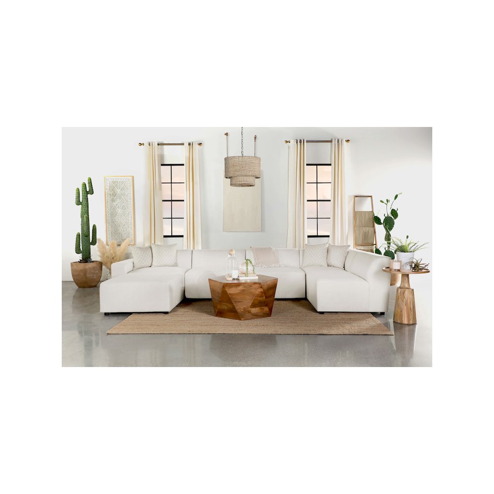 Freddie Square Upholstered Ottoman Pearl. Picture 6