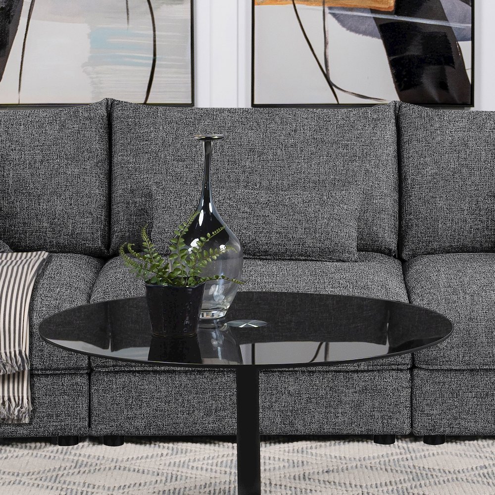 Sasha Upholstered Armless Chair Barely Black. Picture 13