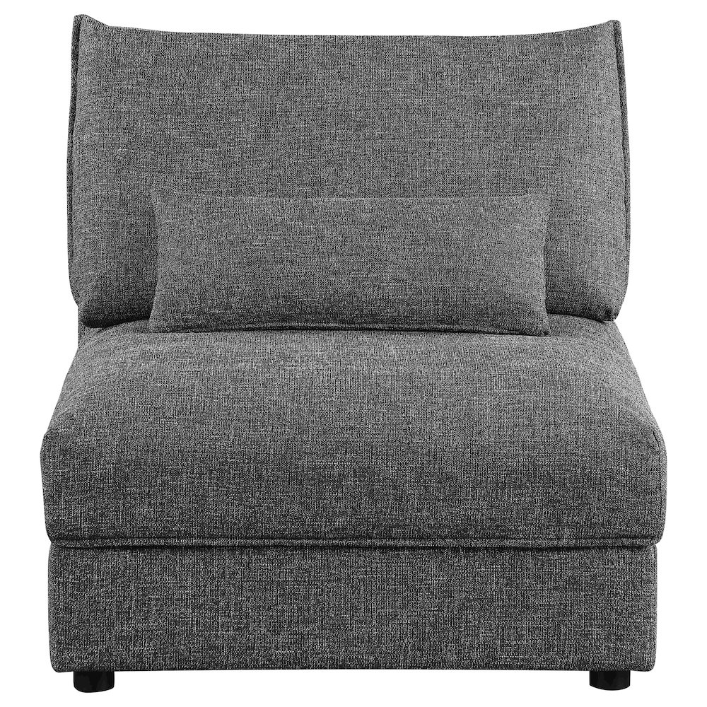 Sasha Upholstered Armless Chair Barely Black. Picture 3