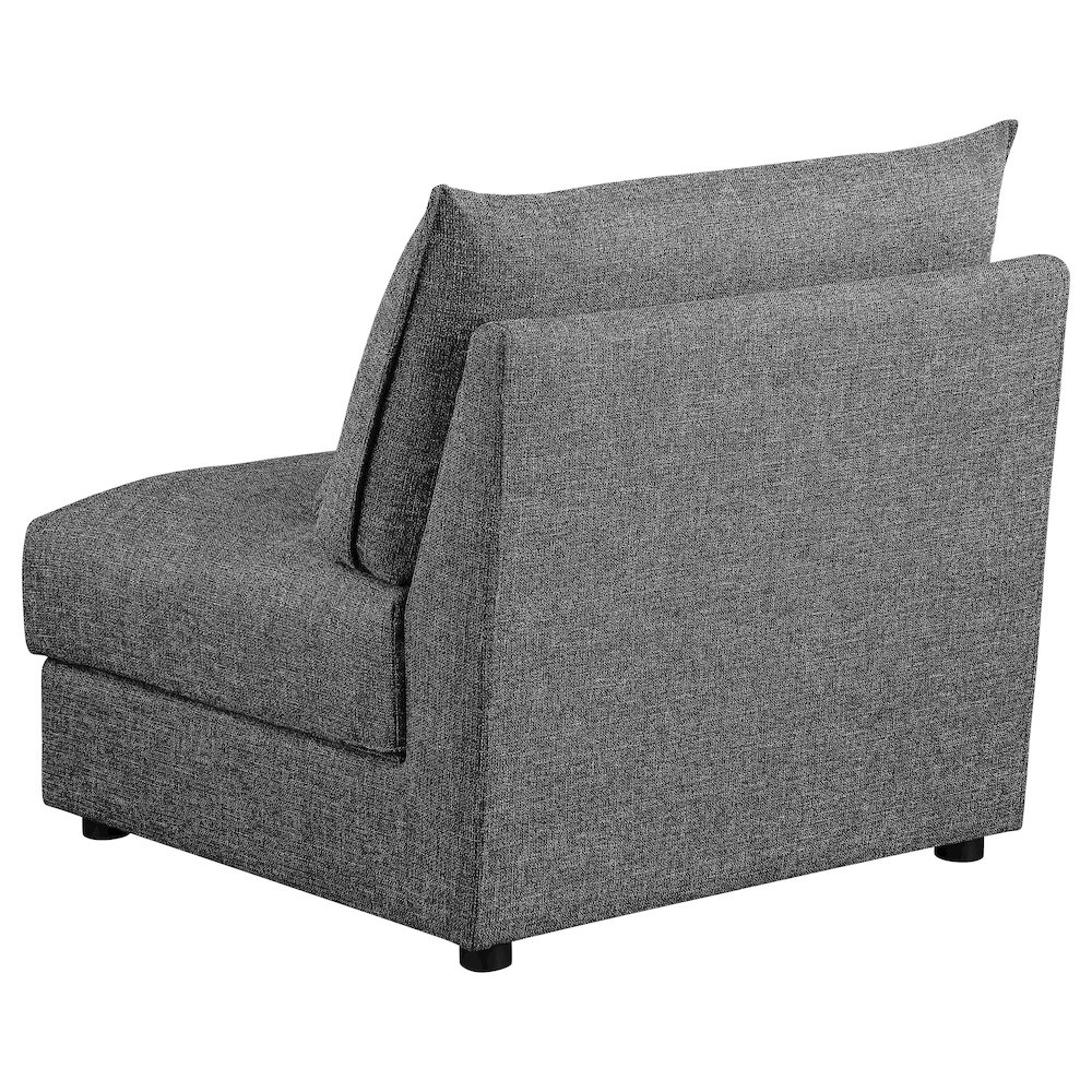 Sasha Upholstered Armless Chair Barely Black. Picture 6