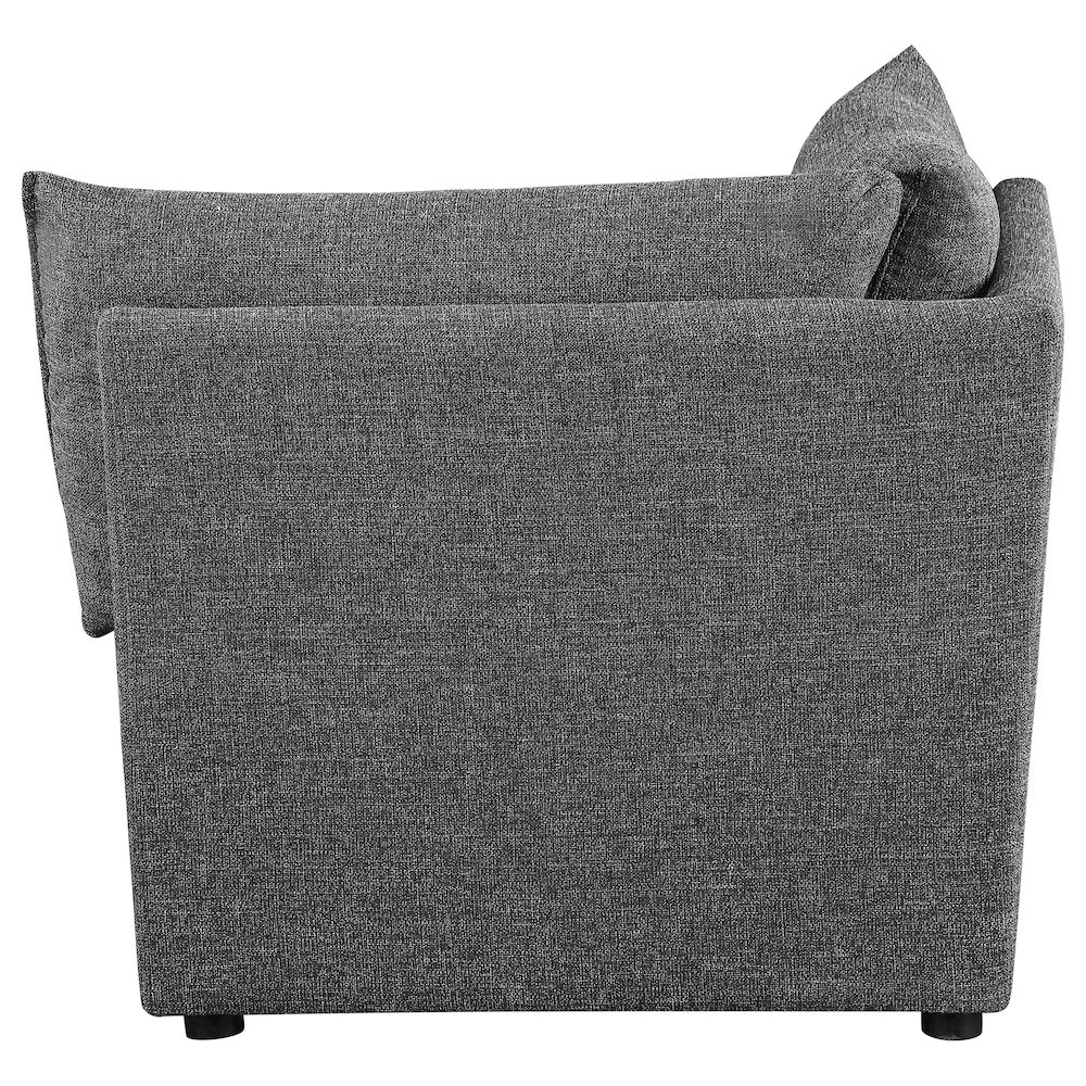 Sasha Upholstered Corner Chair Barely Black. Picture 4