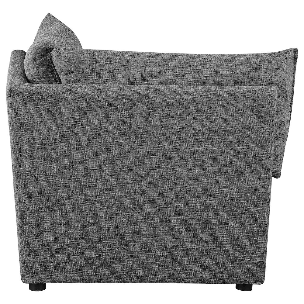 Sasha Upholstered Corner Chair Barely Black. Picture 6