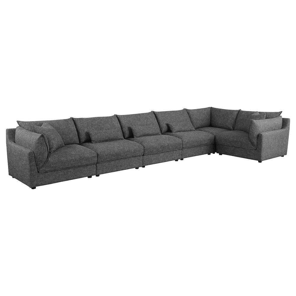 Sasha Upholstered Corner Chair Barely Black. Picture 8