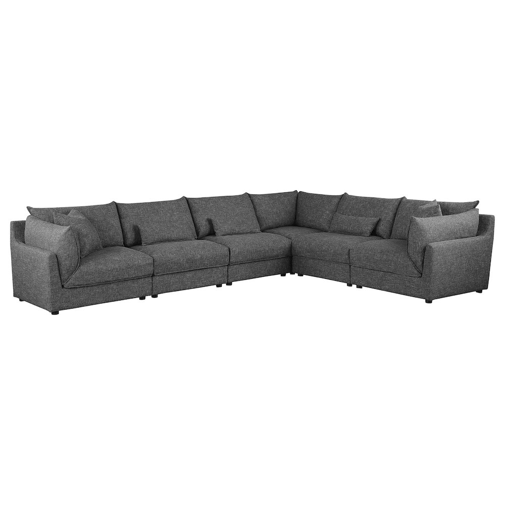 Sasha Upholstered Corner Chair Barely Black. Picture 9