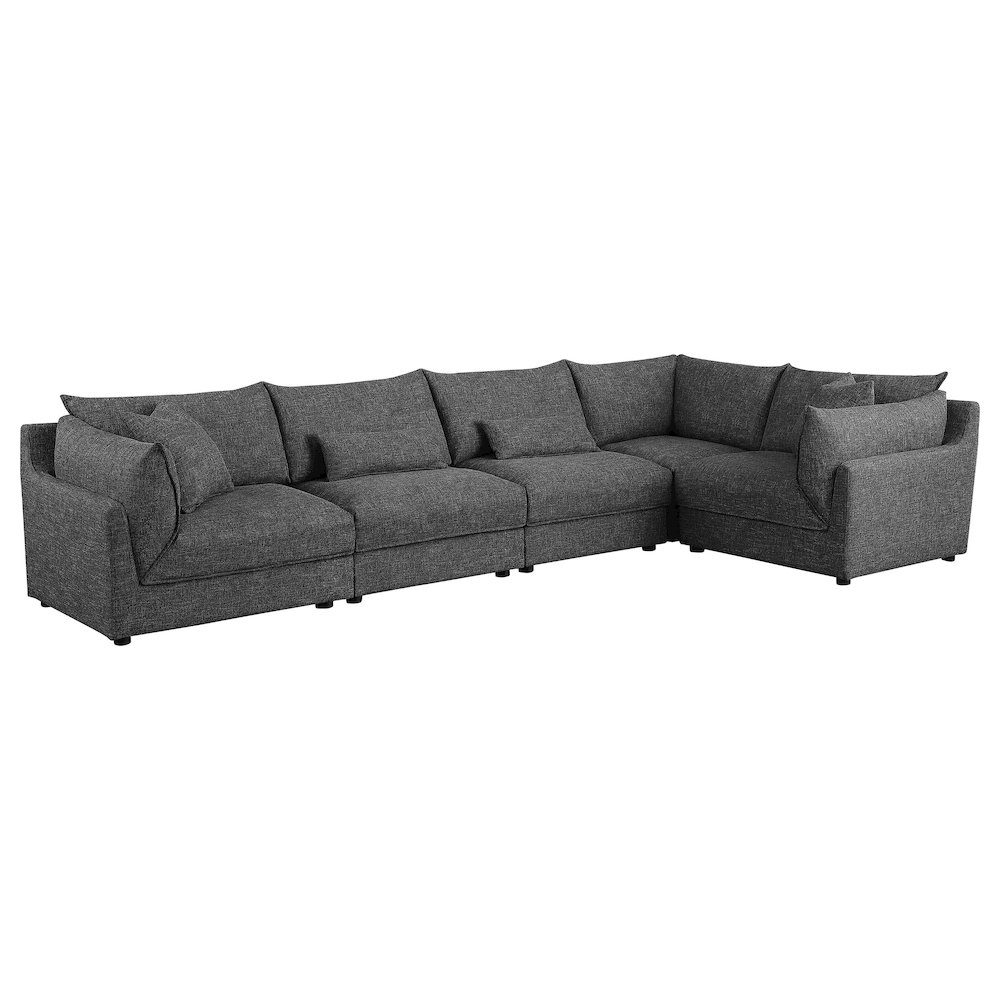 Sasha Upholstered Corner Chair Barely Black. Picture 10