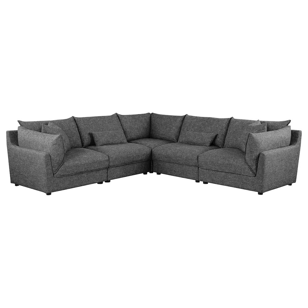 Sasha Upholstered Corner Chair Barely Black. Picture 11
