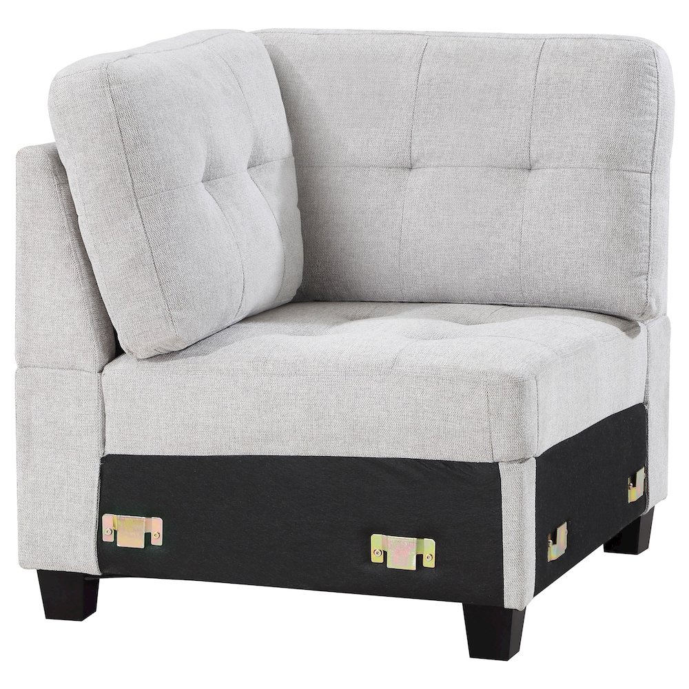 Georgina Upholstered Corner Chair Steel Beige. Picture 1