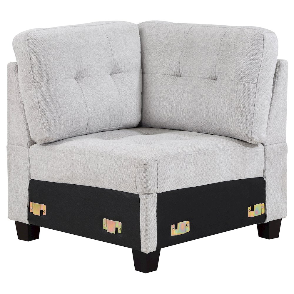 Georgina Upholstered Corner Chair Steel Beige. Picture 3