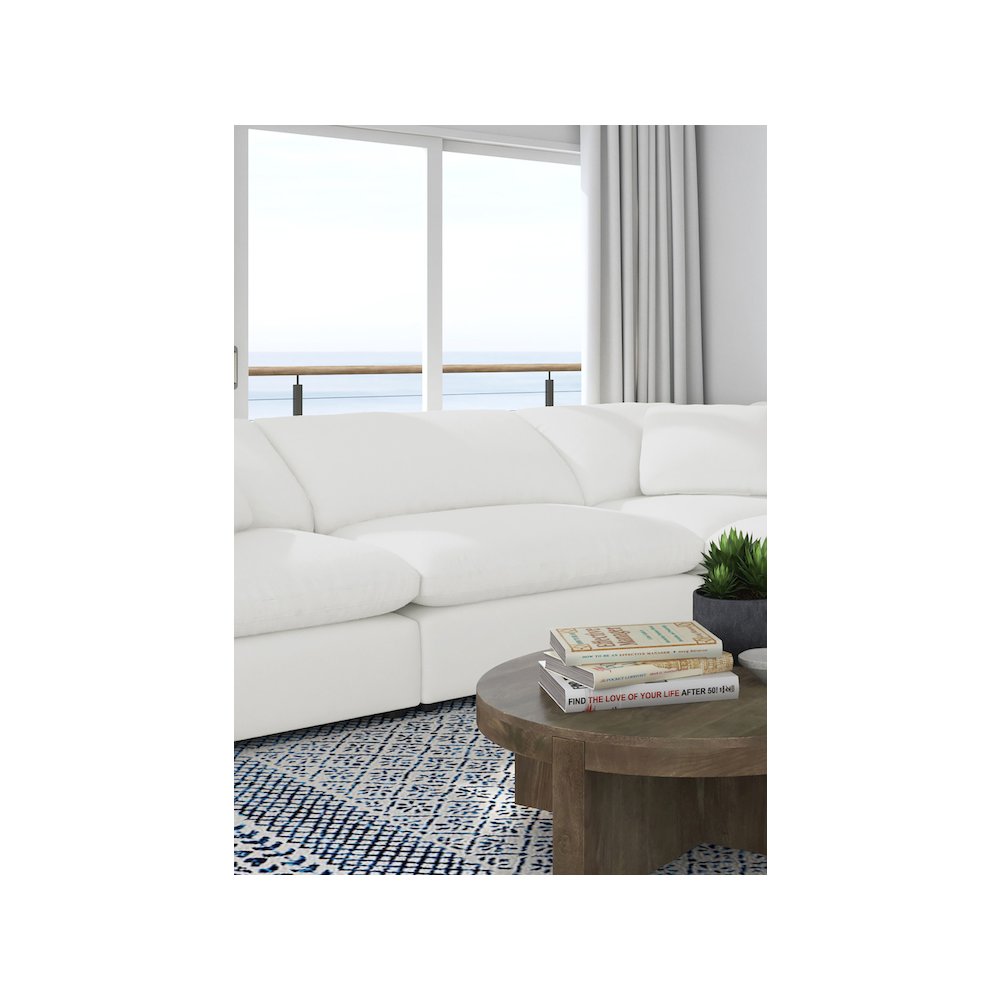 Raleigh Boucle Upholstered Armless Chair Ivory. Picture 12