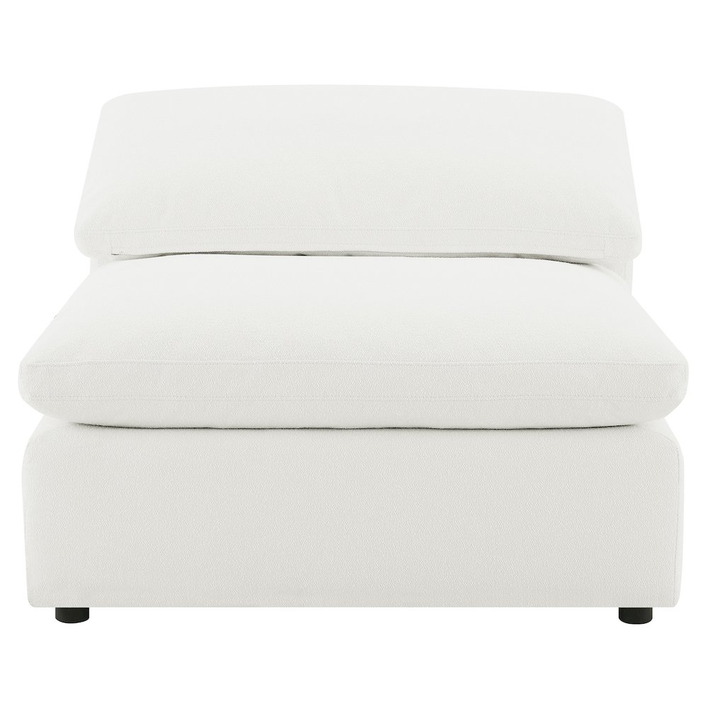 Raleigh Boucle Upholstered Armless Chair Ivory. Picture 3
