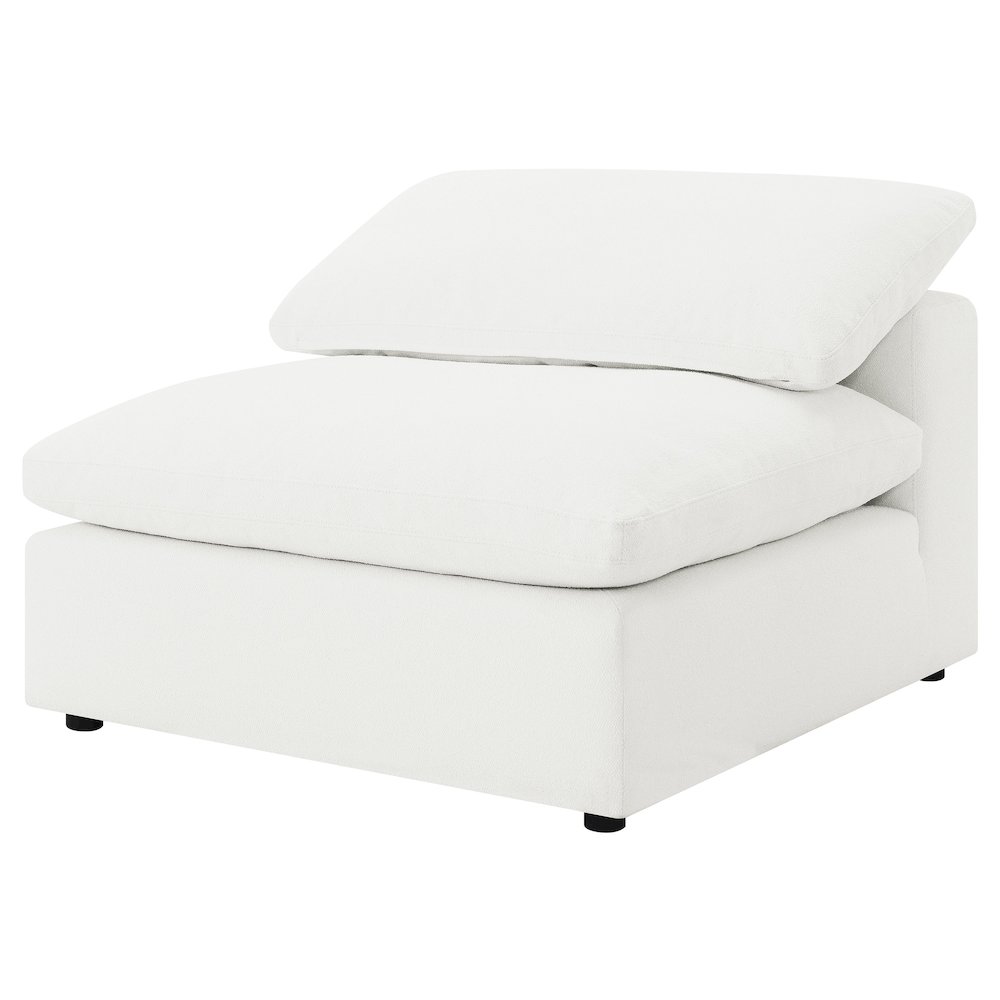 Raleigh Boucle Upholstered Armless Chair Ivory. Picture 4