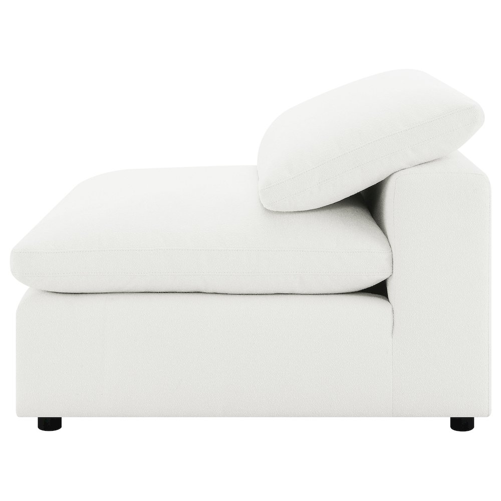 Raleigh Boucle Upholstered Armless Chair Ivory. Picture 5