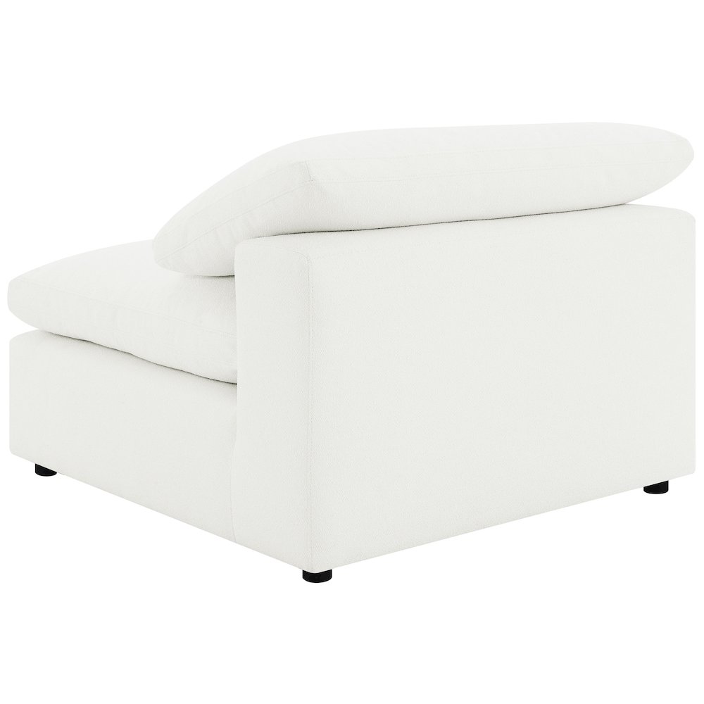Raleigh Boucle Upholstered Armless Chair Ivory. Picture 6
