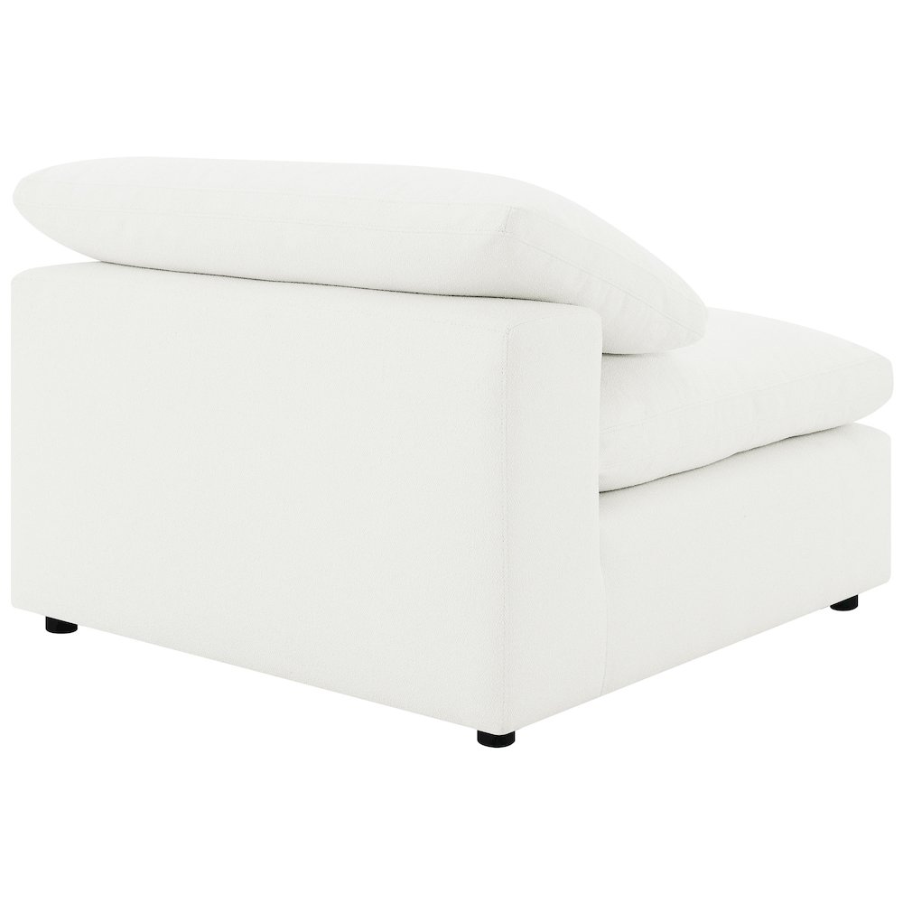 Raleigh Boucle Upholstered Armless Chair Ivory. Picture 7