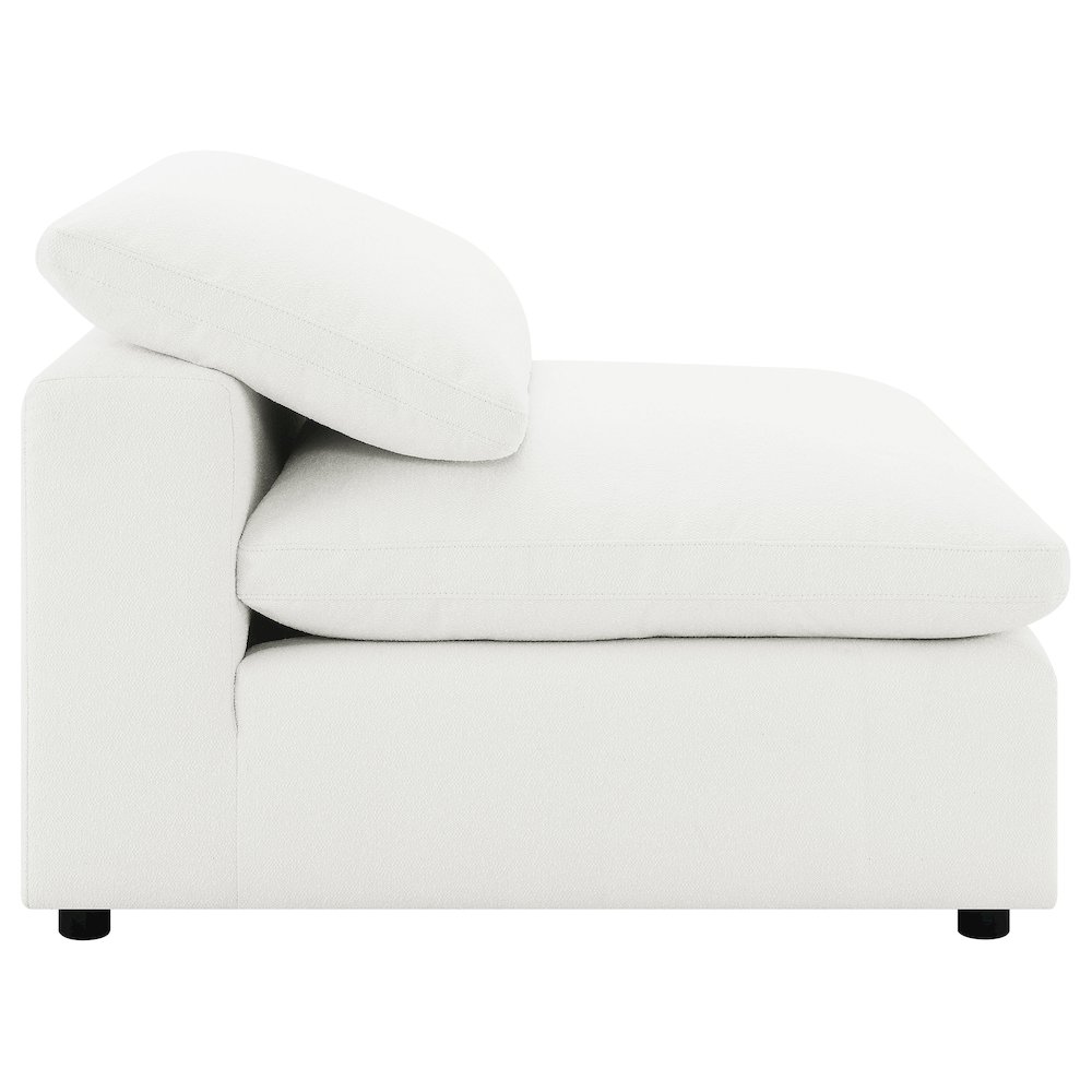 Raleigh Boucle Upholstered Armless Chair Ivory. Picture 8