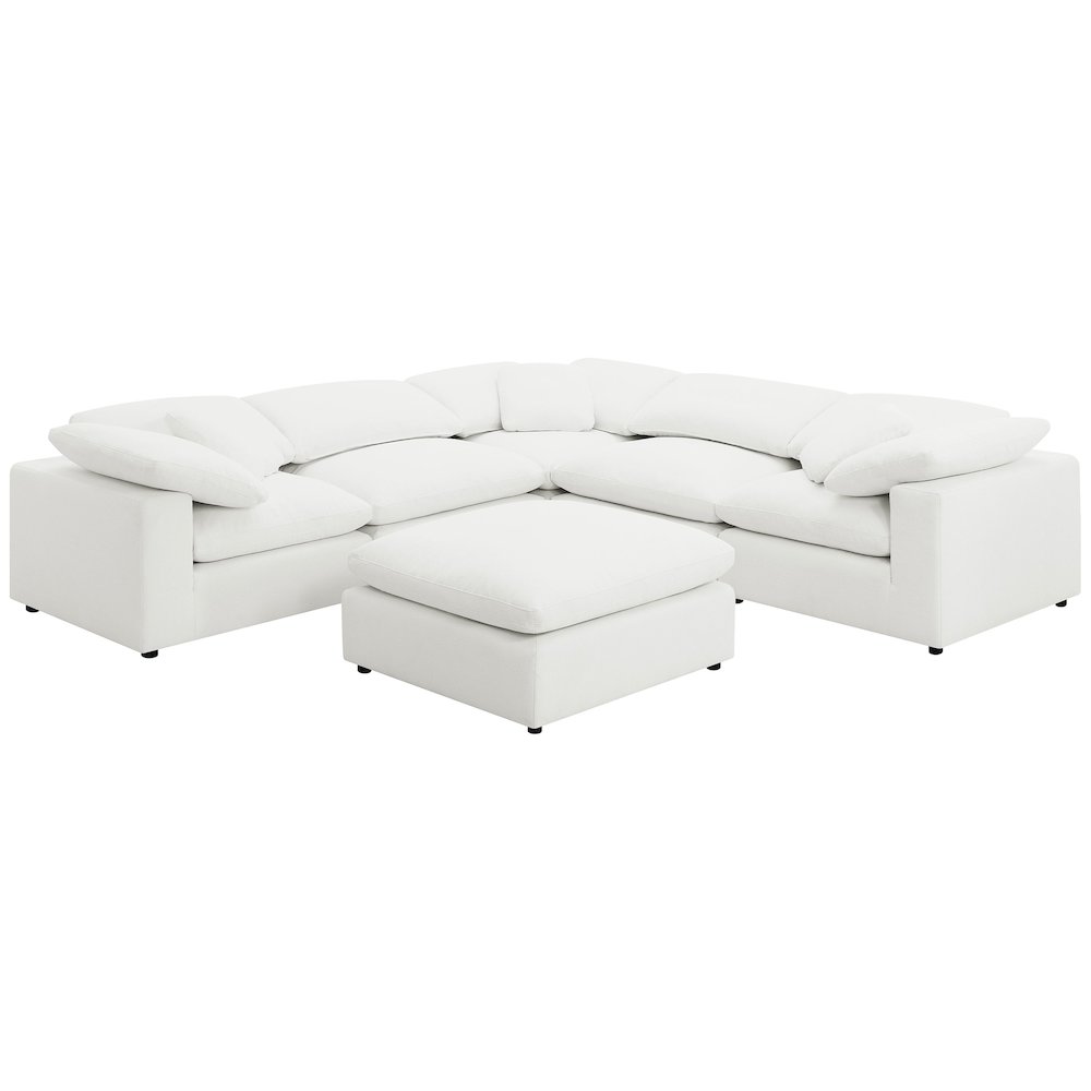 Raleigh Boucle Upholstered Armless Chair Ivory. Picture 9