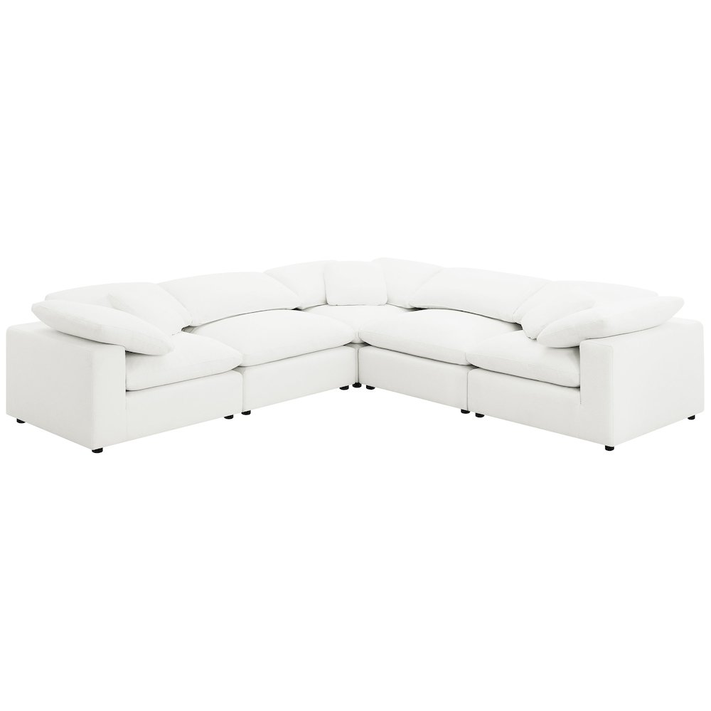 Raleigh Boucle Upholstered Armless Chair Ivory. Picture 10
