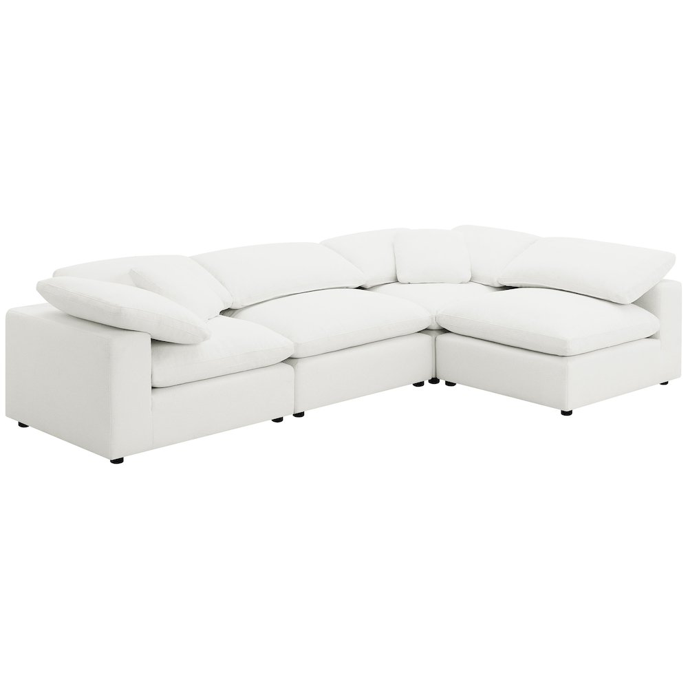 Raleigh Boucle Upholstered Armless Chair Ivory. Picture 11