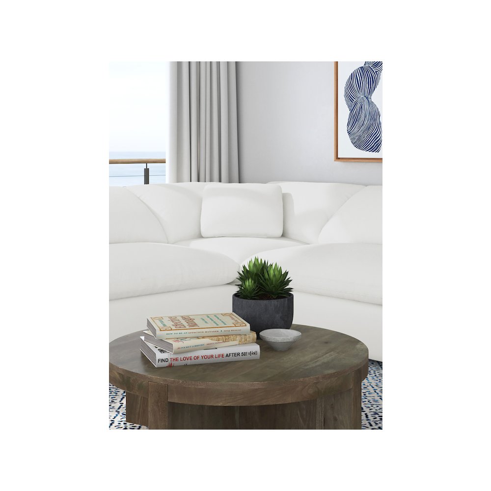 Raleigh Boucle Upholstered Corner Chair Ivory. Picture 10
