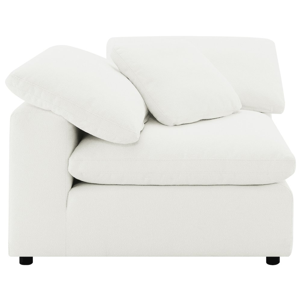 Raleigh Boucle Upholstered Corner Chair Ivory. Picture 3