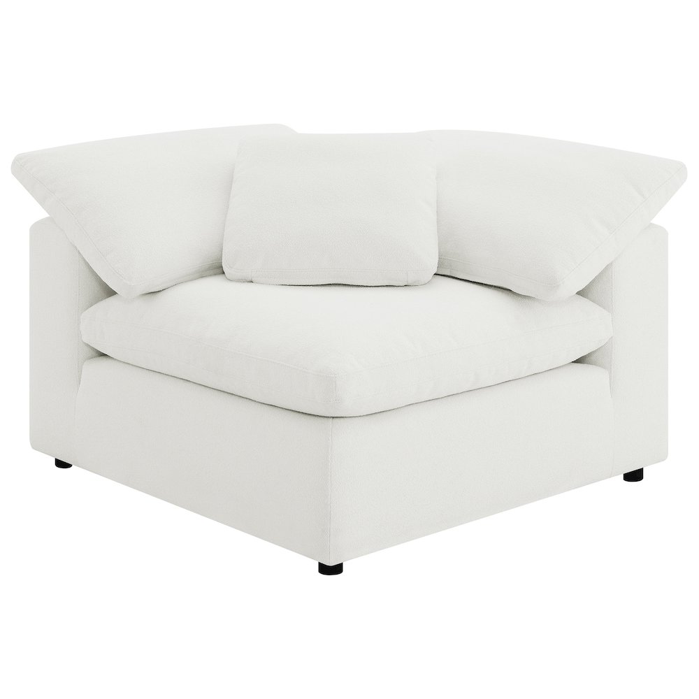 Raleigh Boucle Upholstered Corner Chair Ivory. Picture 1