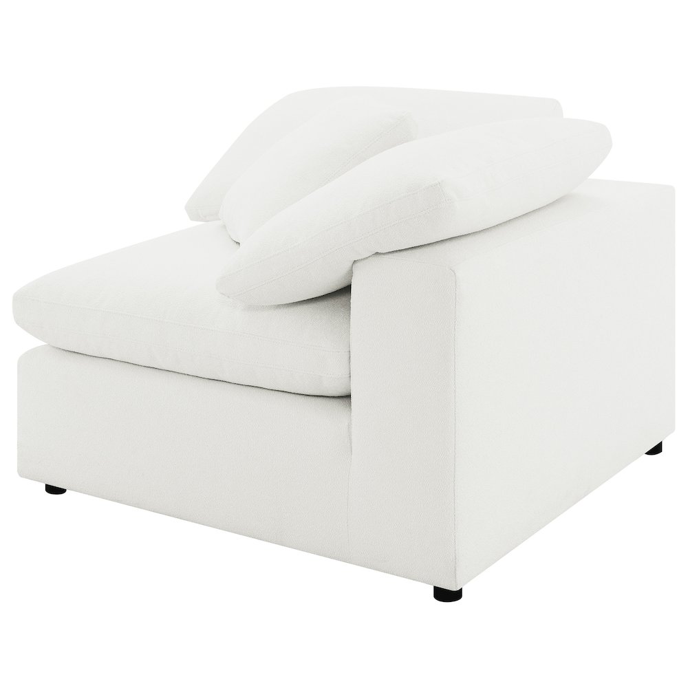 Raleigh Boucle Upholstered Corner Chair Ivory. Picture 6