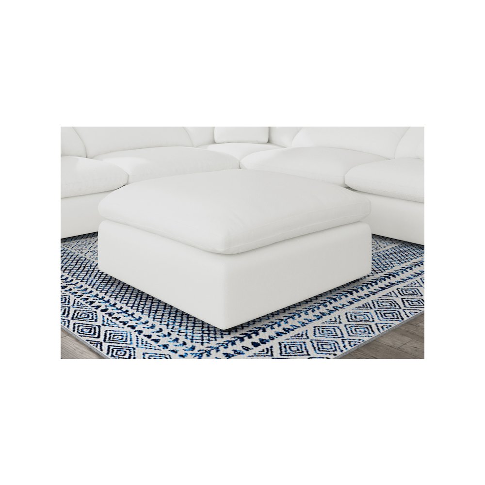 Raleigh Boucle Upholstered Ottoman Ivory. Picture 5