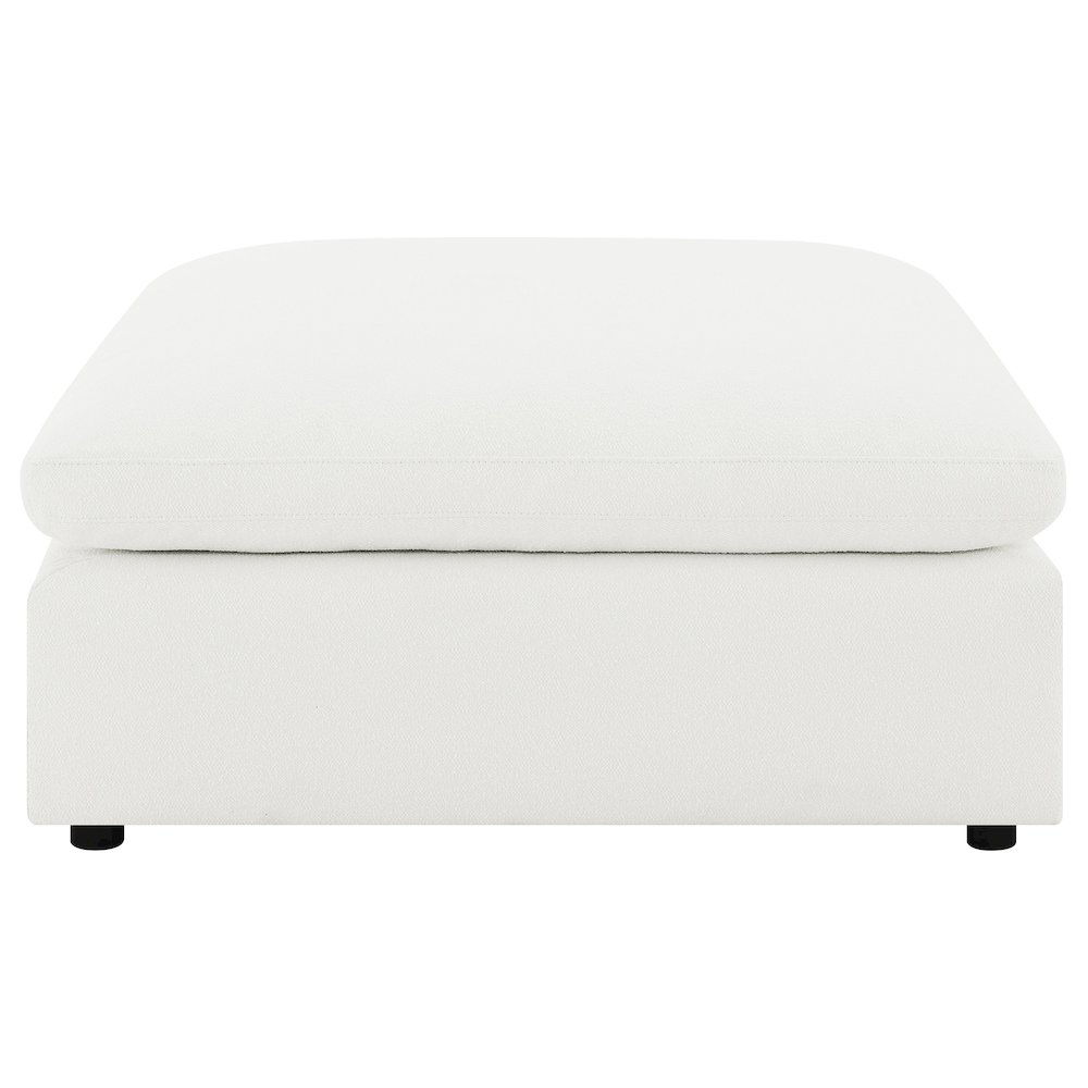 Raleigh Boucle Upholstered Ottoman Ivory. Picture 3