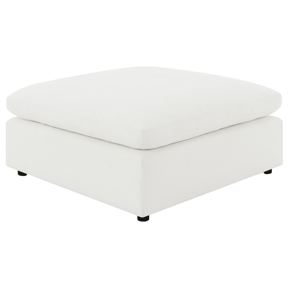 Raleigh Boucle Upholstered Ottoman Ivory. Picture 4