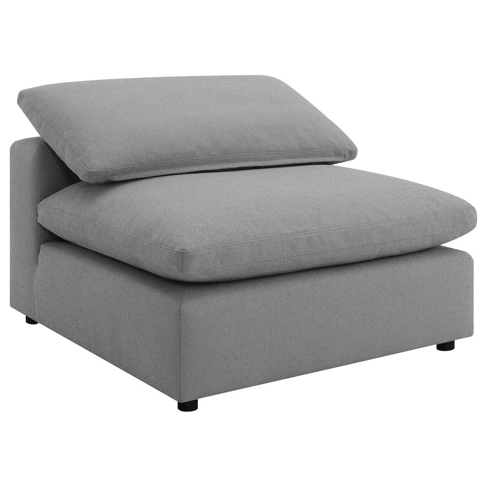 Raleigh Boucle Upholstered Armless Chair Grey. Picture 1