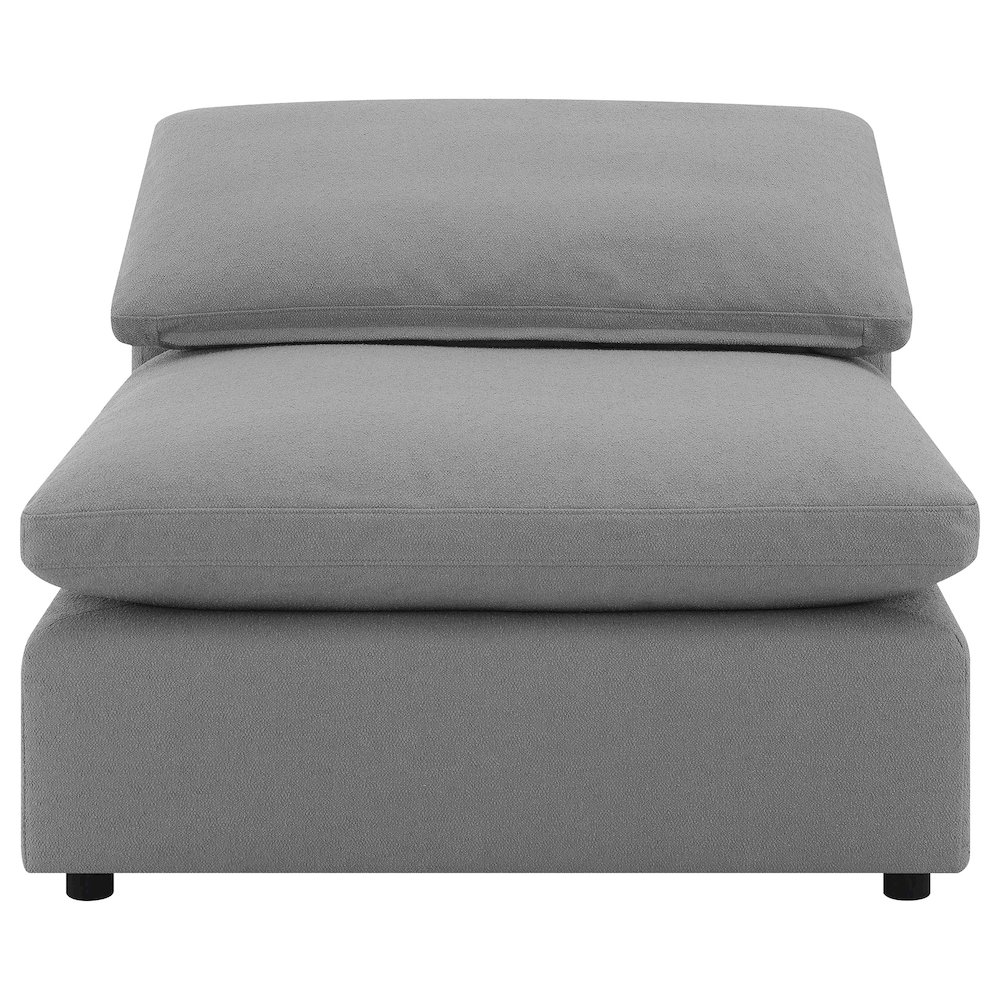 Raleigh Boucle Upholstered Armless Chair Grey. Picture 3