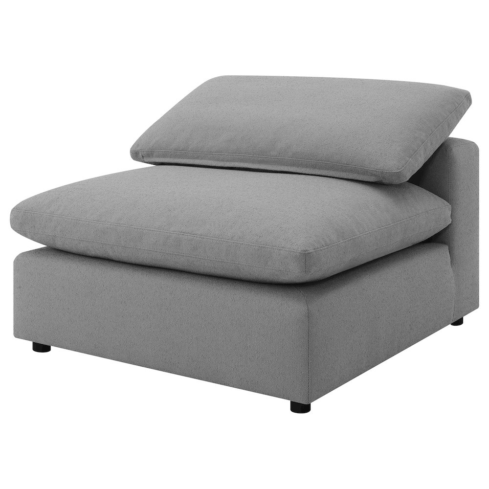Raleigh Boucle Upholstered Armless Chair Grey. Picture 4