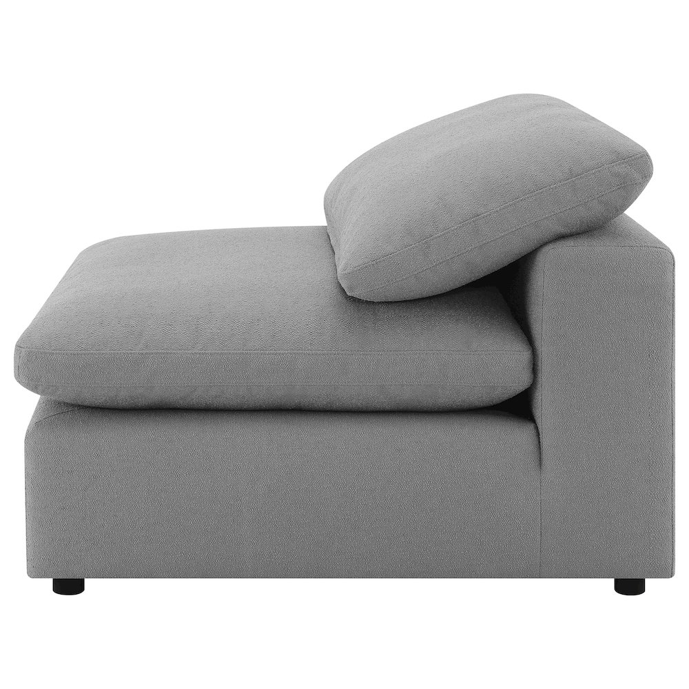 Raleigh Boucle Upholstered Armless Chair Grey. Picture 5