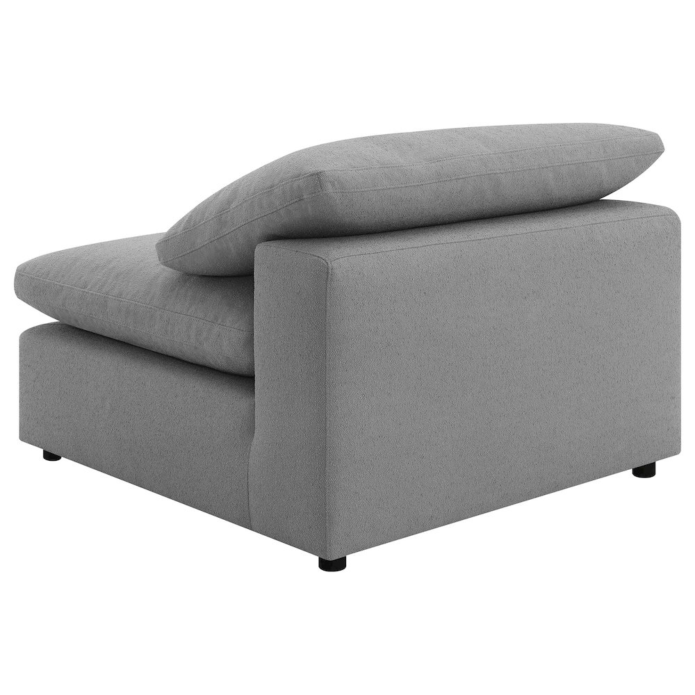 Raleigh Boucle Upholstered Armless Chair Grey. Picture 6