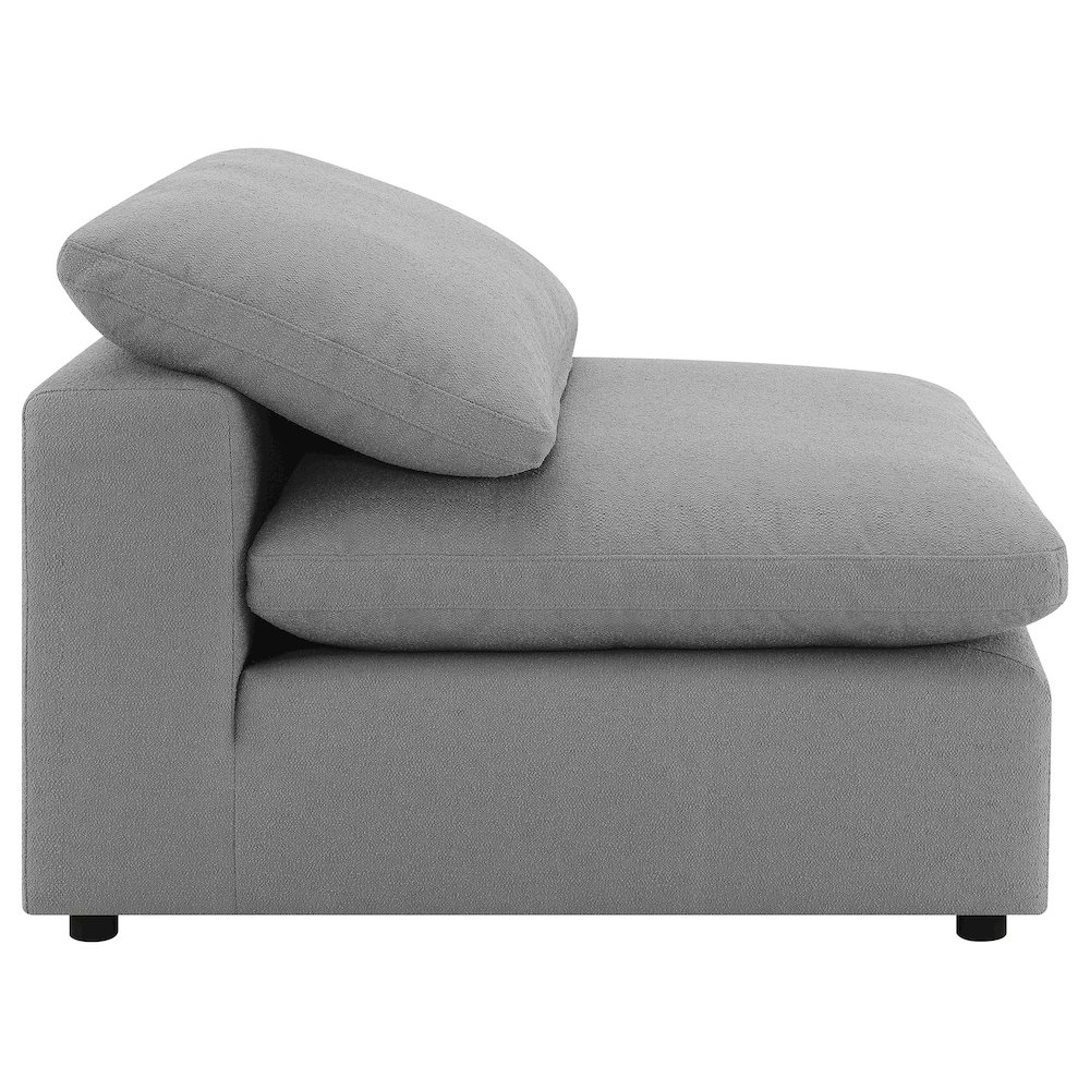 Raleigh Boucle Upholstered Armless Chair Grey. Picture 8