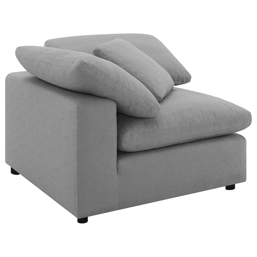 Raleigh Boucle Upholstered Corner Chair Grey. Picture 2