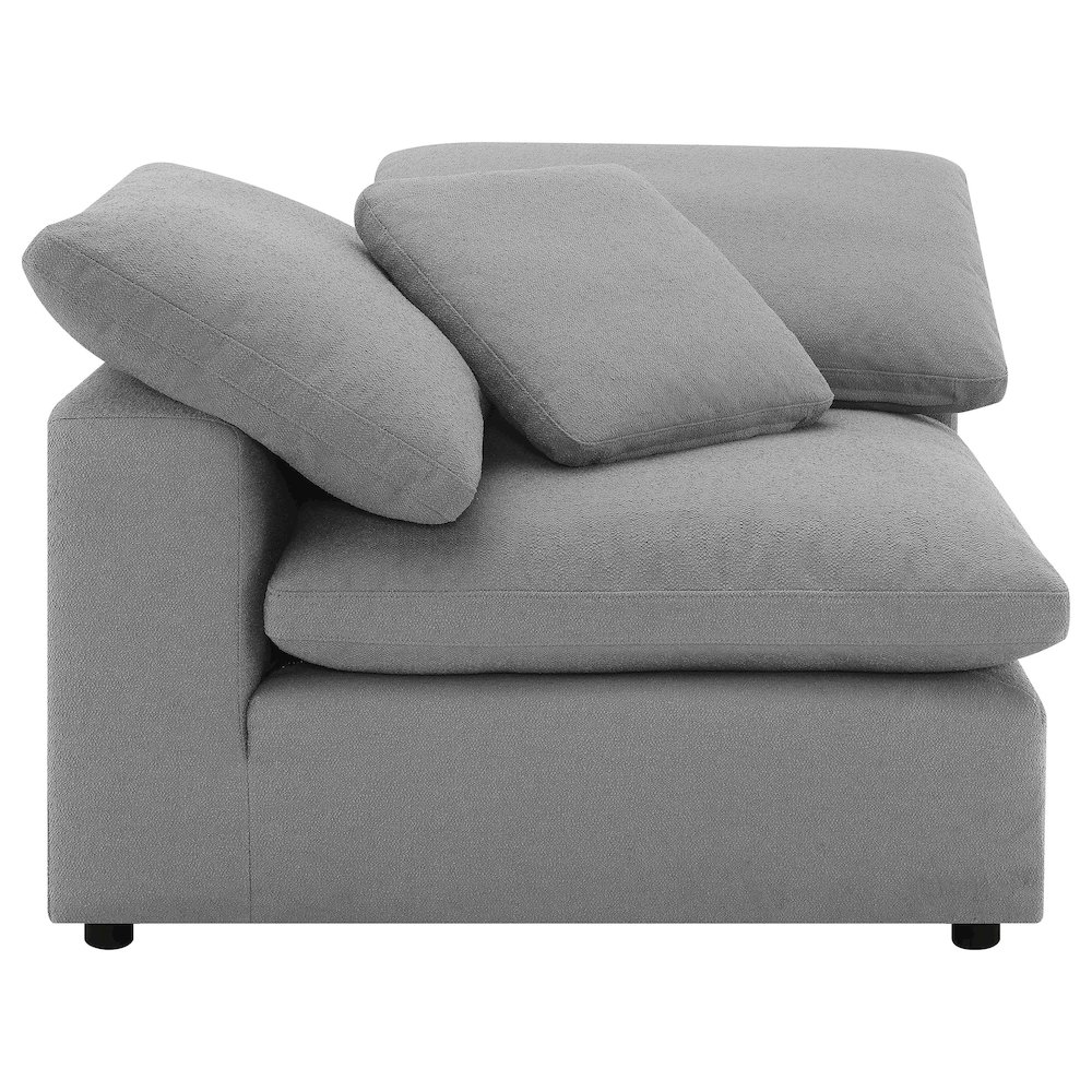 Raleigh Boucle Upholstered Corner Chair Grey. Picture 3