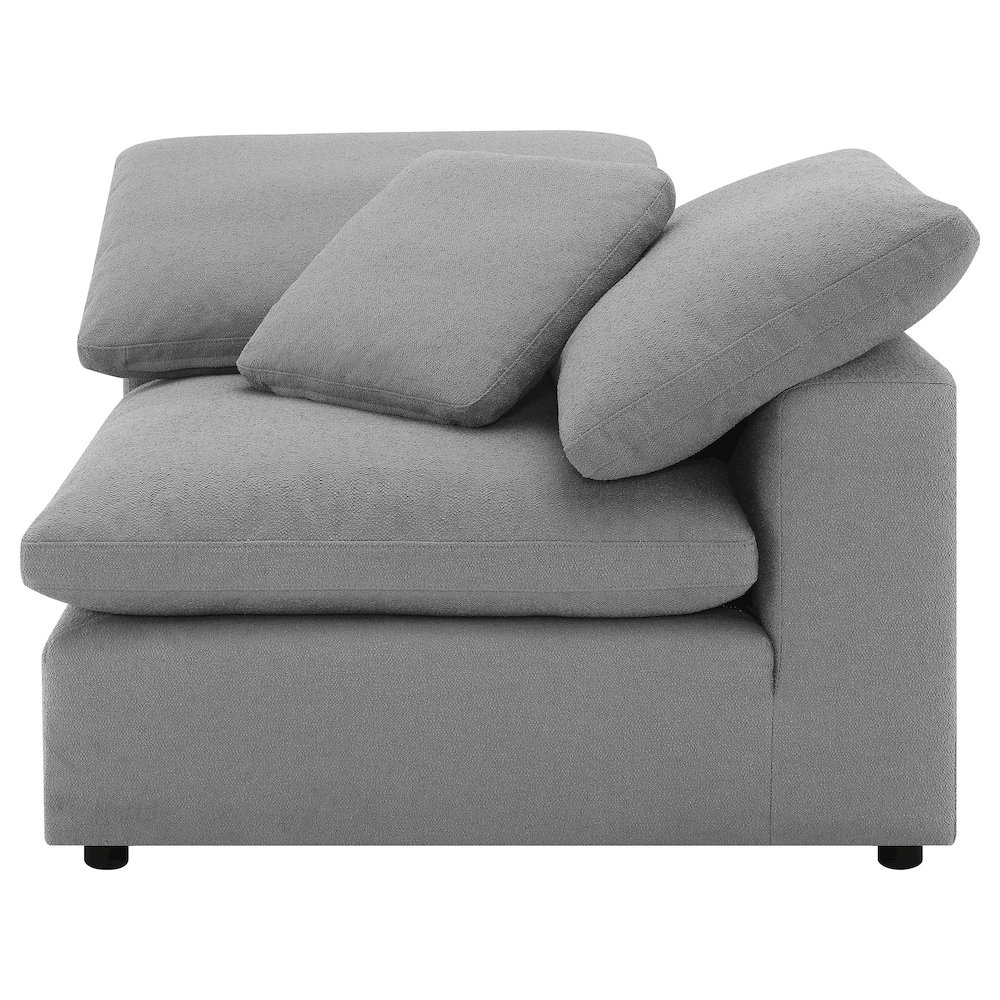 Raleigh Boucle Upholstered Corner Chair Grey. Picture 5