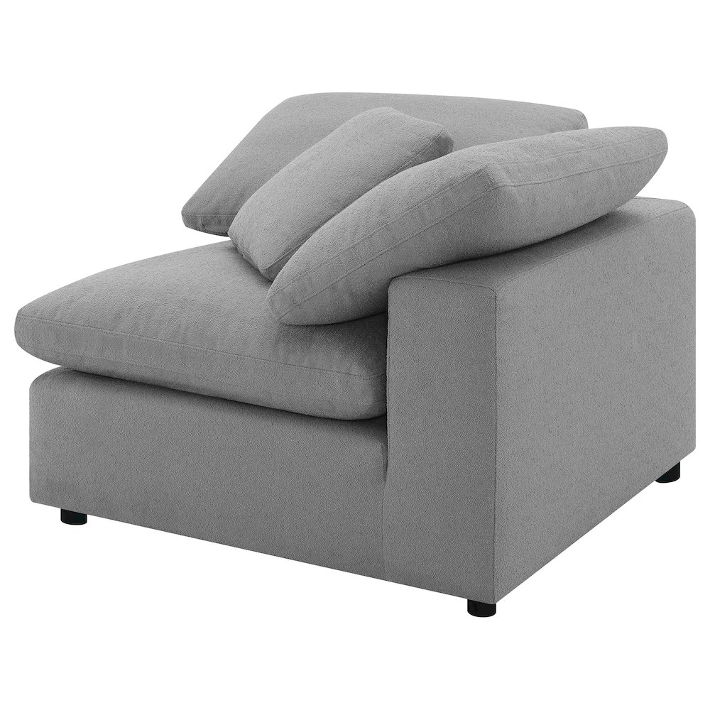 Raleigh Boucle Upholstered Corner Chair Grey. Picture 6