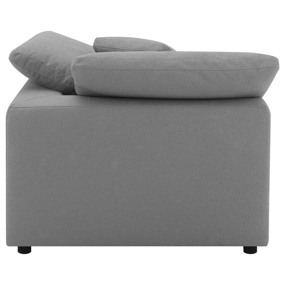Raleigh Boucle Upholstered Corner Chair Grey. Picture 9