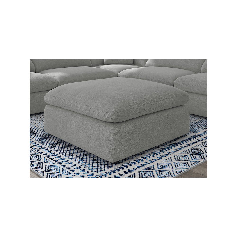 Raleigh Boucle Upholstered Ottoman Grey. Picture 5